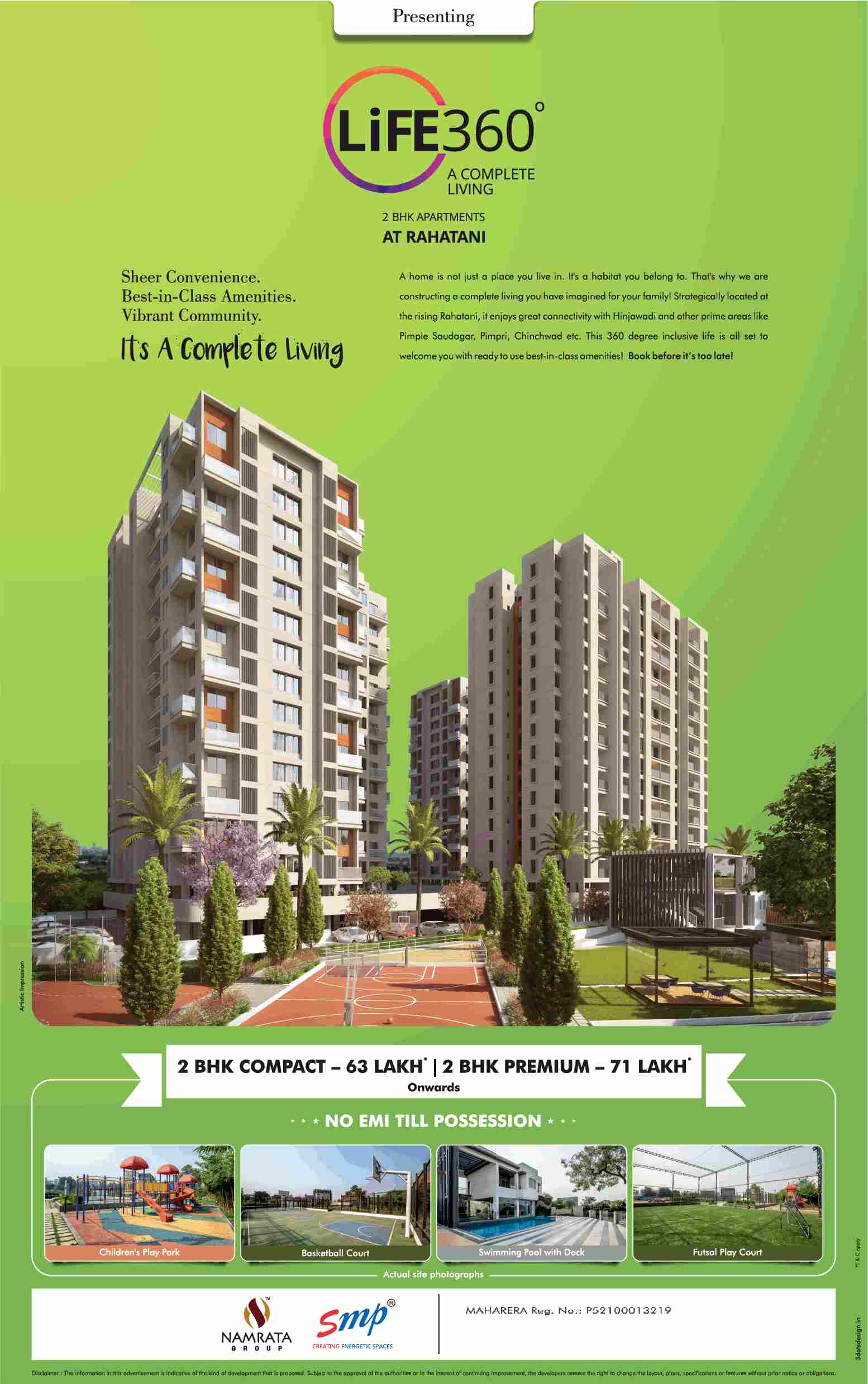 Pay no EMI till possession at Namrata Life 360 degree in Pune Update